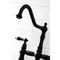 Kingston Brass KS3270PKLBS Duchess Bridge Kitchen Faucet W/ Brass Sprayer, Matte Black KS3270PKLBS - alternate 4